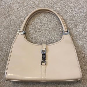 Gucci Beige Patent Leather Bardot Handbag &Dustbag